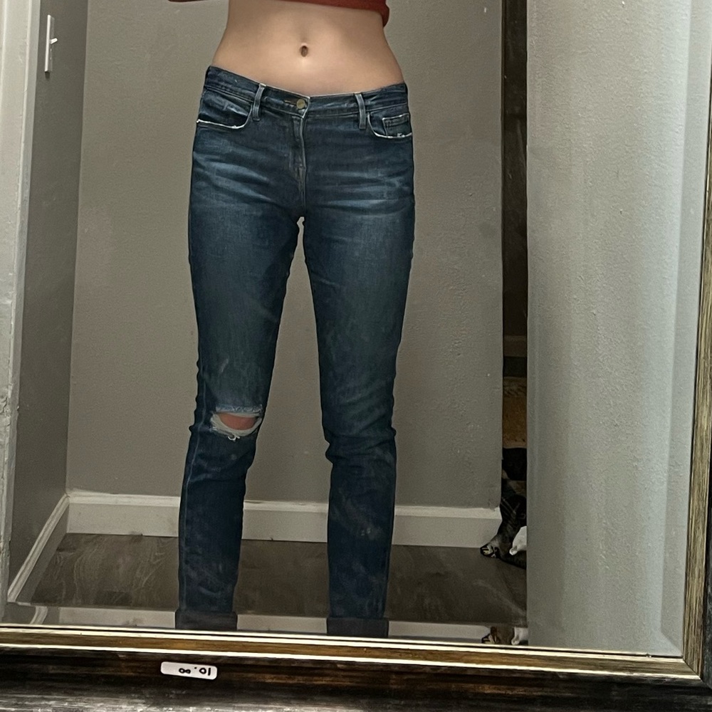 MID RISE RIPPED SKINNY JEANS - Picture 4 of 4